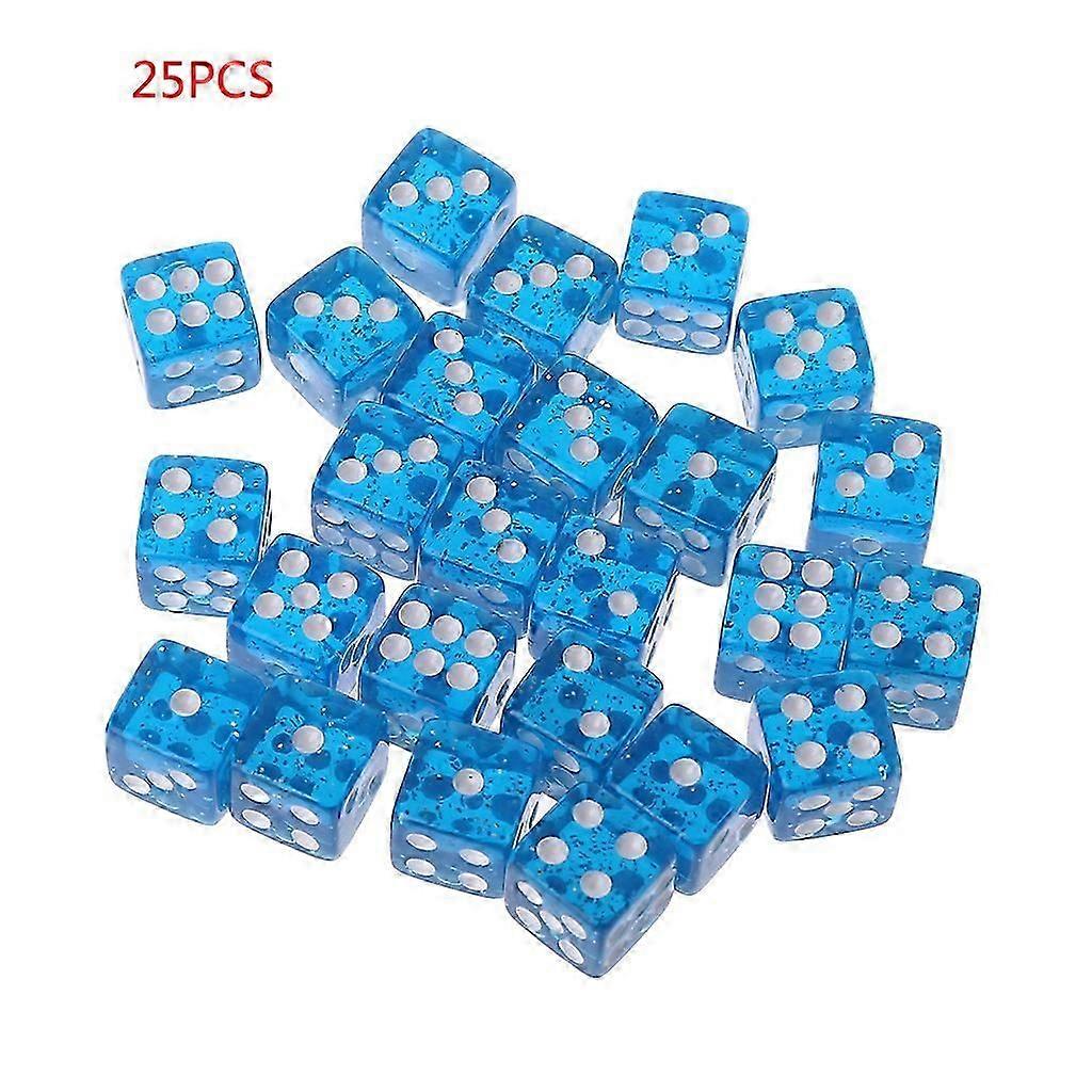 25 st / set Ny Party Game Dice 12 Square Transparent Dices Färgglad klubb för Pla