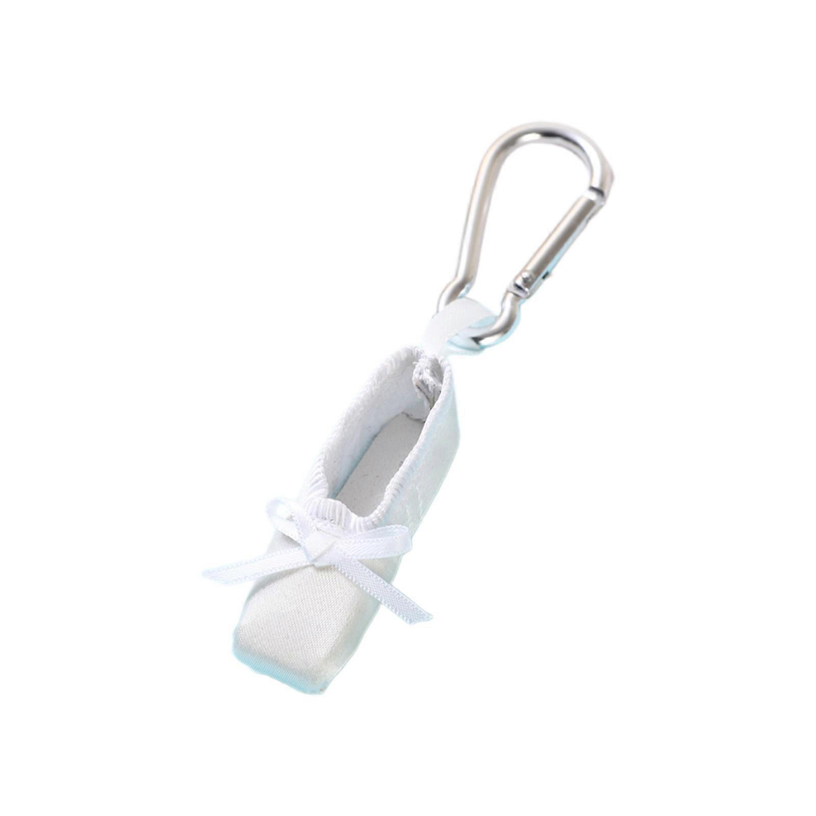 Mignon Ballet Chaussure Porte-clés Pendentif Ballet Chaussure Sac Charme Mini Chaussures Porte-clés Alliage Matériau Sac à dos Pendentif pour le quotidien Blanc