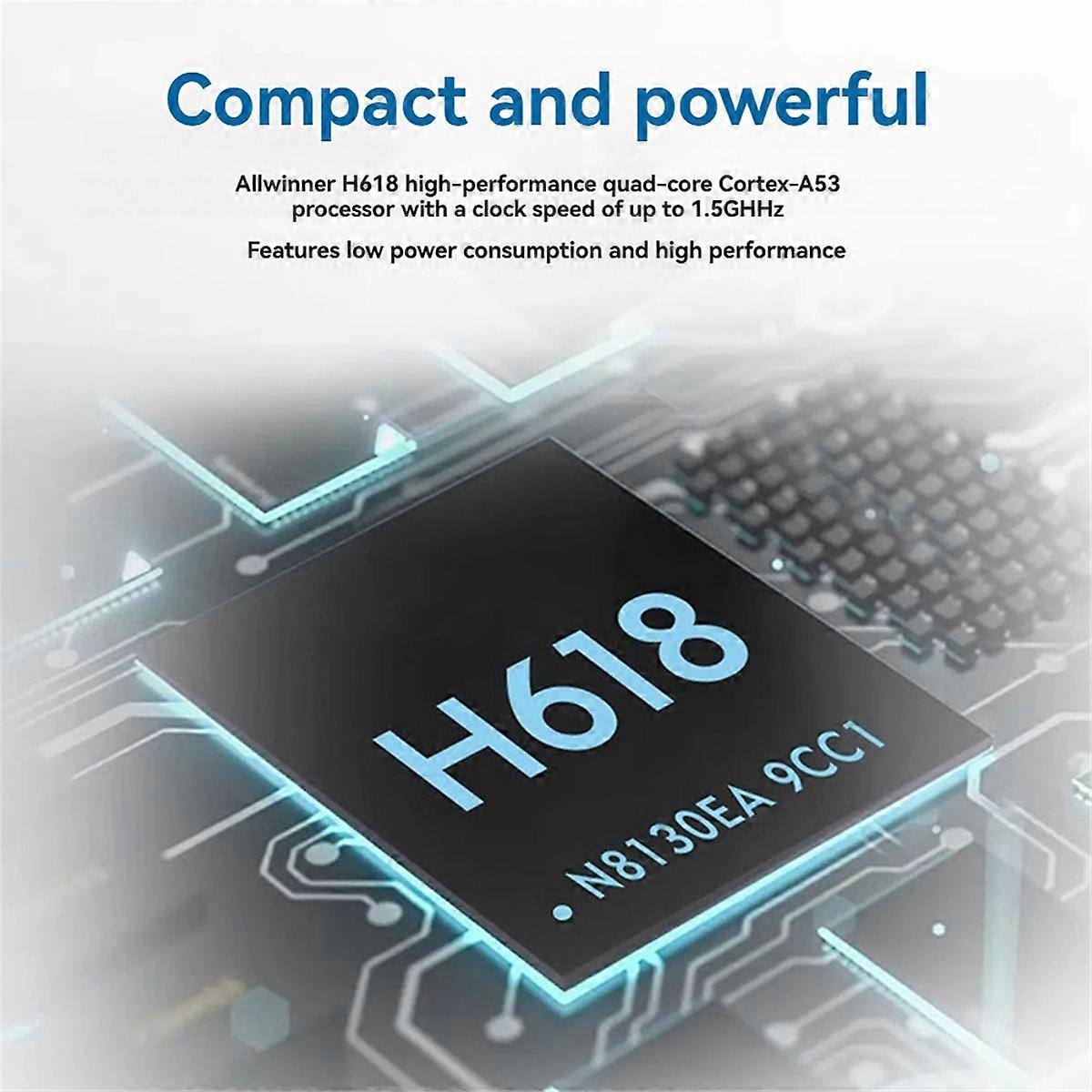 Für Zero 2W 4GB RAM H618 Quad-Core -A53 für Mini-PC WiFi5+BT5.0 BLE Optionaler Gehäuseadapter EU-Stecker