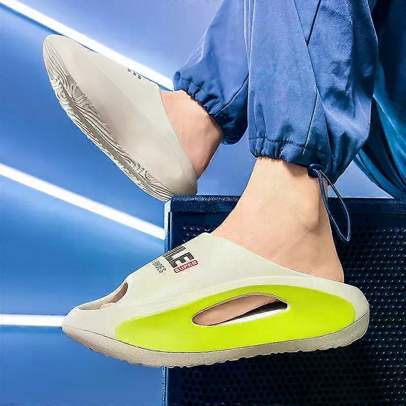 New Men Slippers Slides with a Sense High Aesthetic Value External Wear Anti Slip Thick Bottom, Beach Cool Slippers for Men