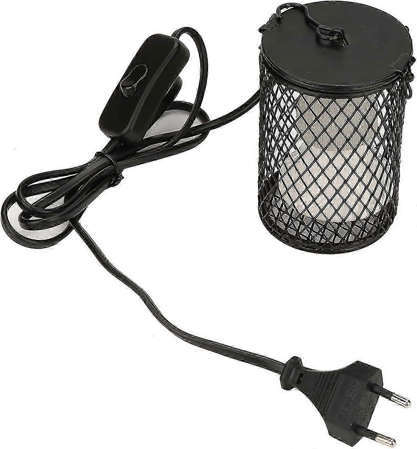 Λαμπτήρας θερμότητας chick, 100w κεραμικός λαμπτήρας θέρμανσης θερμότητας λαμπτήρων terrarium φρουράς θερμότητας λαμπτήρας θέρμανσης με το βύσμα 220-230v διακοπτών Eu (μαύρος)