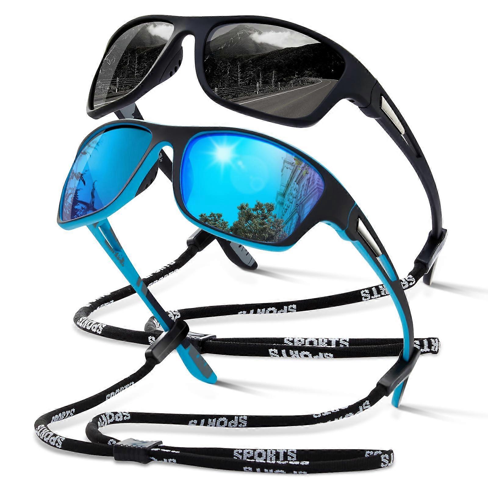 Polarized Sports Sunglasses UV400 Protection Wrap Around 3 Pack Sports Sunglasses 3 Pack Men main image 3