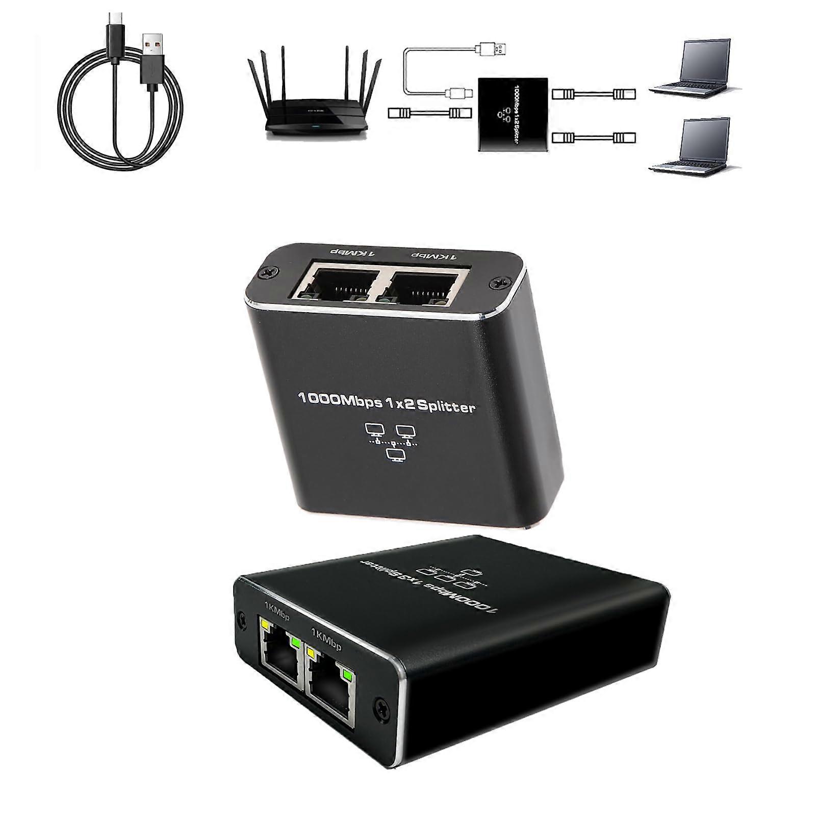 Ethernet Splitter High Speed 1 to 2/3, Gigabit Internet Splitter for 3 Devices, RJ45 Network Adapter, 1000Mbps Performance