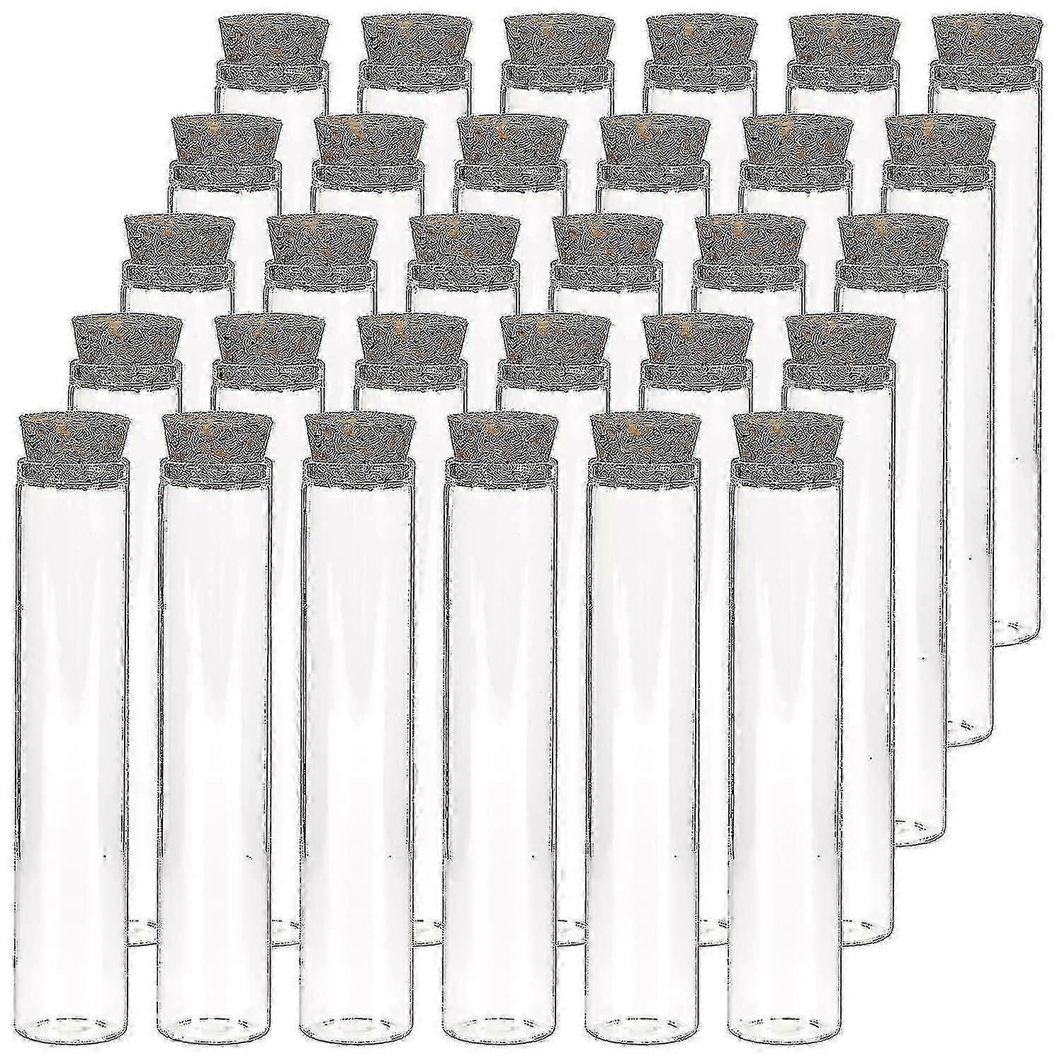 30 Pieces 25ml Glass Test Tubes, 20100mm Clear Flat Test Tubes With Cork Stopper For Scientific Experiments, Bath Salts And Candy Storage - 2023