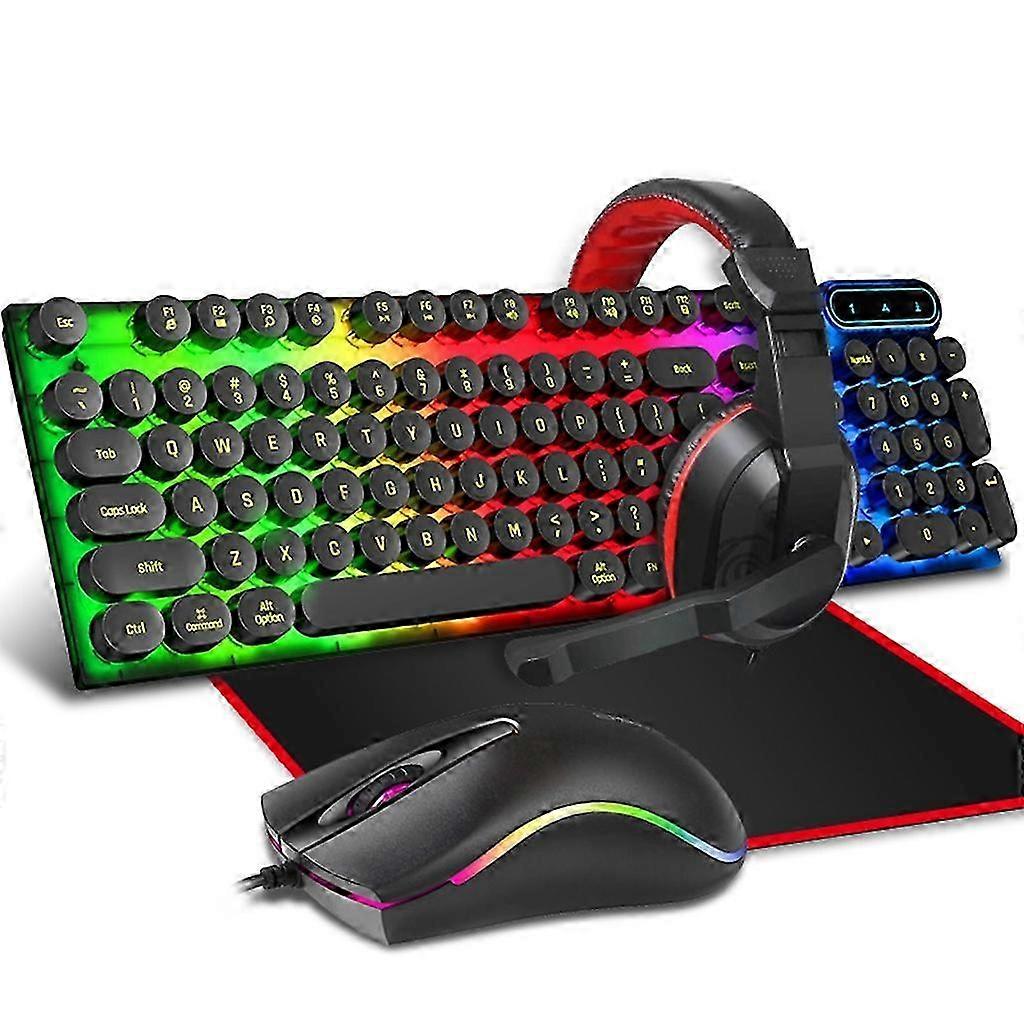 Mechanical Gaming Keyboard Mouse Mouse Pad Gaming Headset Wired Led Backlight