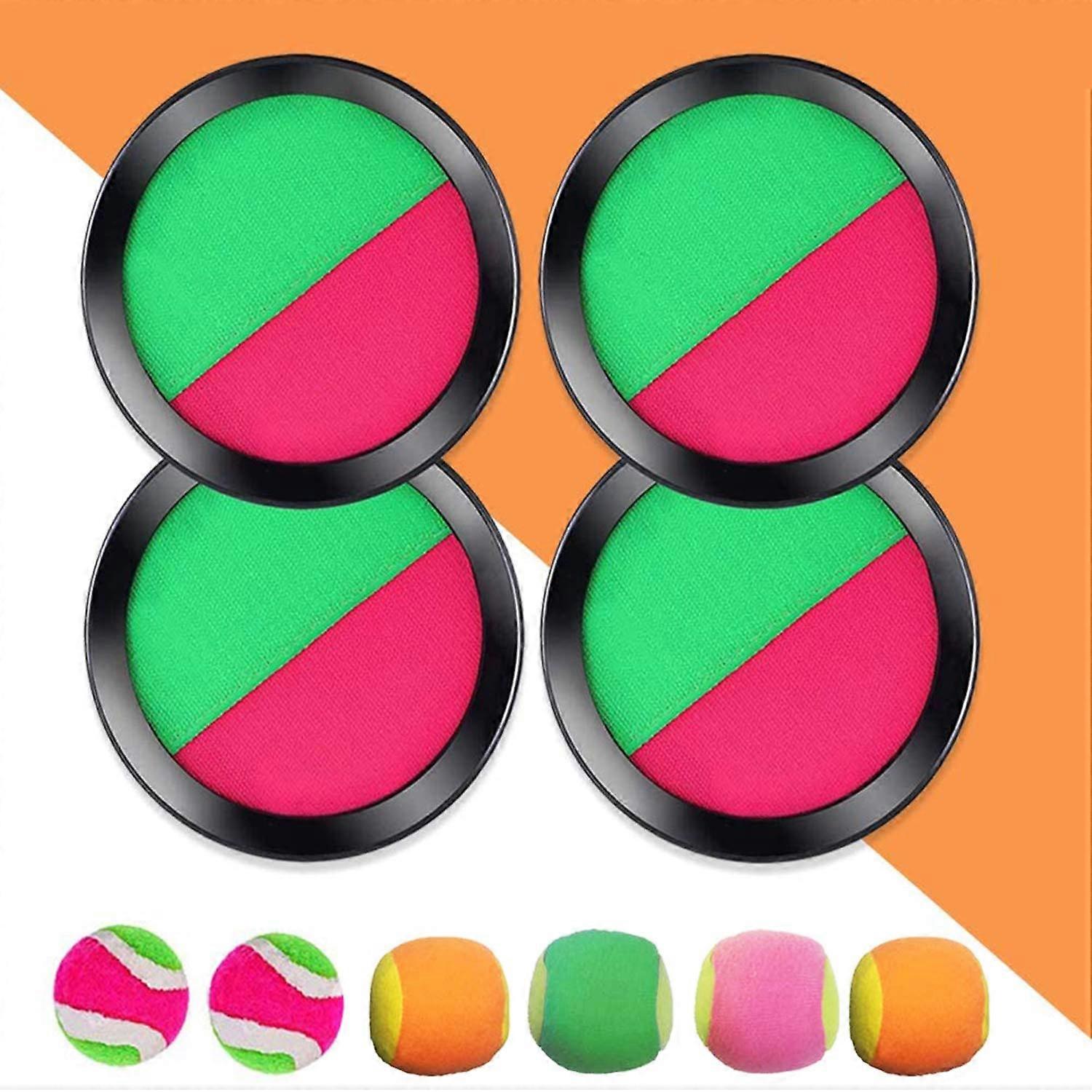 Velcro Ball for Party Velcro Ball Set with 4 Velcro Ball Paddles and 6 Velcro Ball Games for Children Throwing and Catching Game Garden