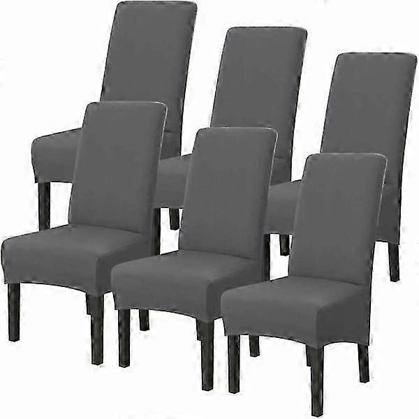 Paquet de 6 housses de chaise universelles lavables en microfibre extensible