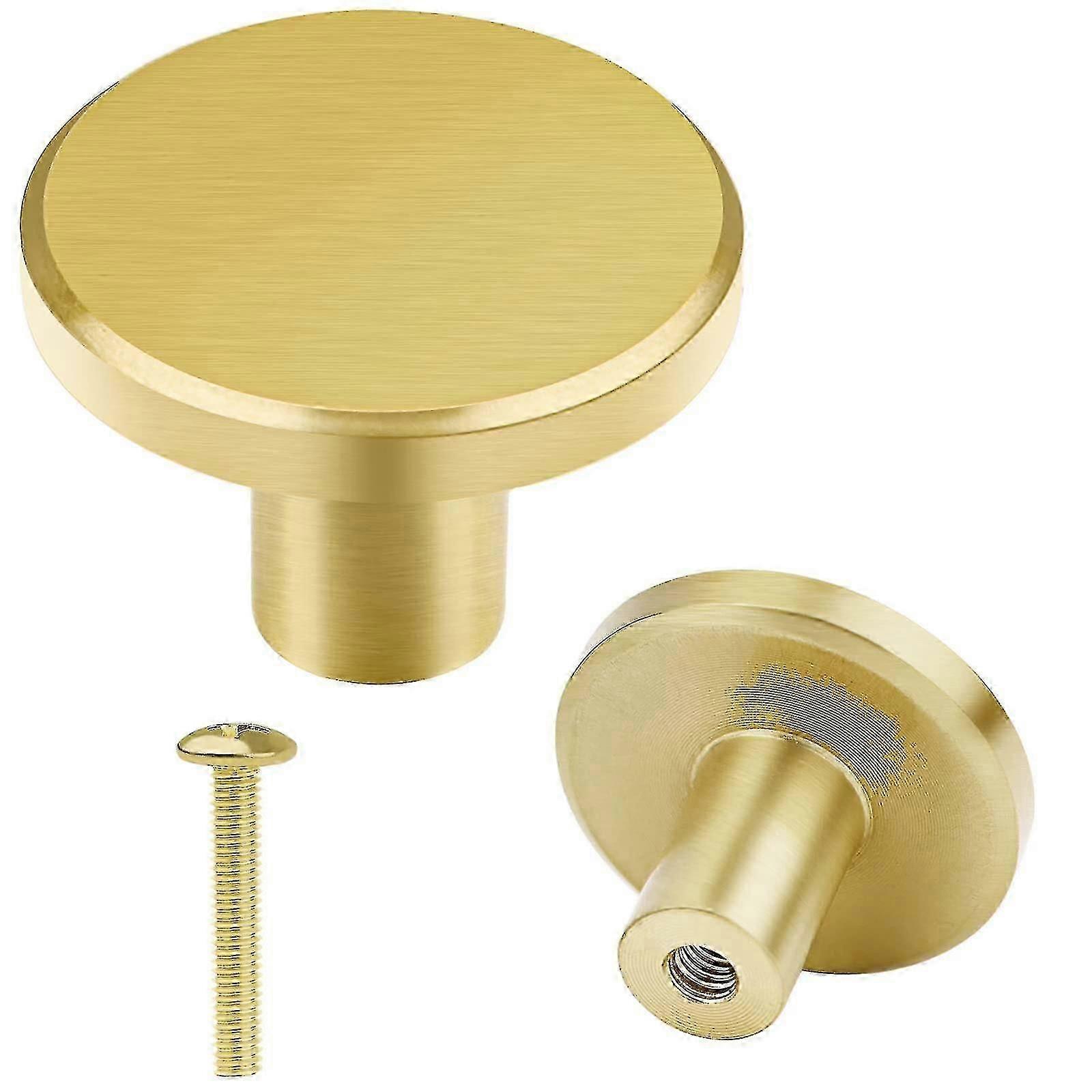 8 Pack Solid Brass Cabinet Knobs, Round Drawer Pulls, Door Handles For Kitchen Cupboard Cupboard -ZHENV