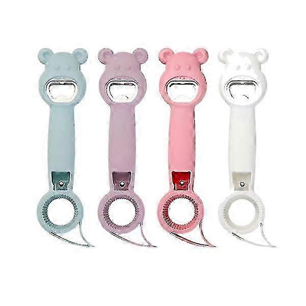 1ボトルオープナー、4ピース多機能缶ビールオープナー(4個入り)--