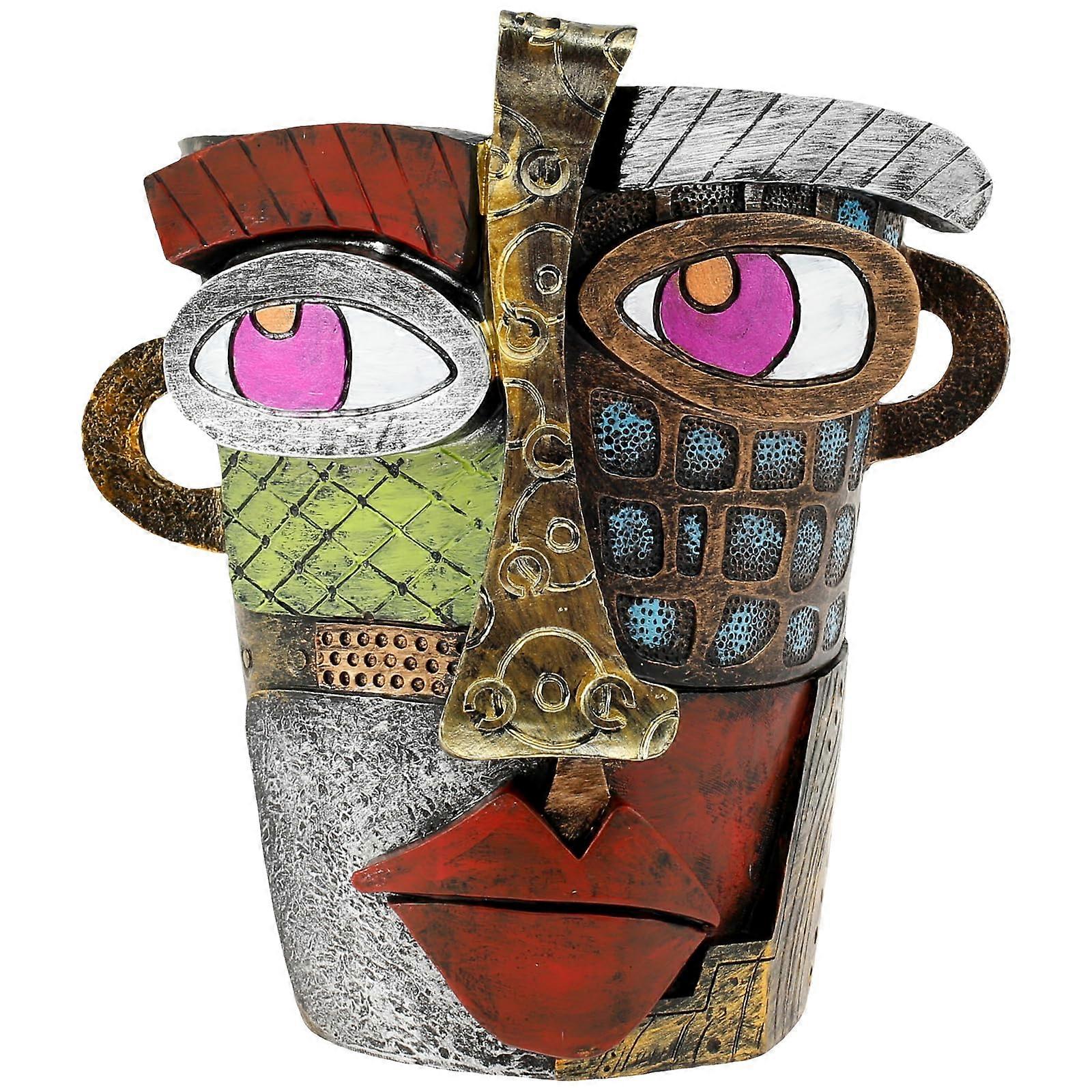 Abstract Face Flower Pot Resin Abstract Head Planter Pot Colorful Abstract Beauty Planter Pot