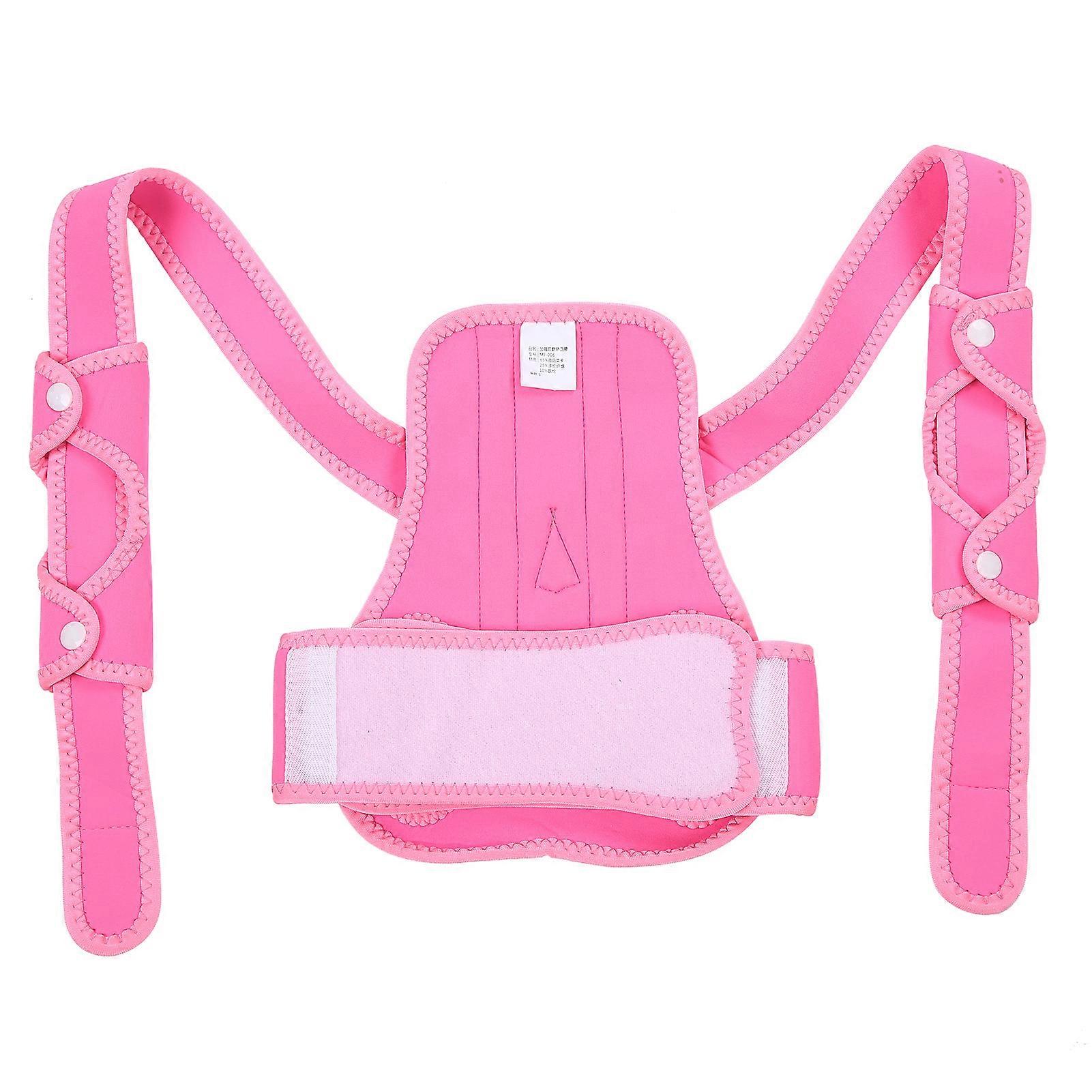 Children Posture Corrector Brace Back Spine Support Hunchback Correction Belt Pink