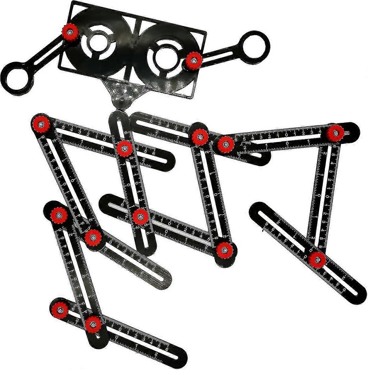 Aluminum Diy Handymen Tile Alloy 12-sided Multi-angle Measurement Folding Ruler Hd Scale Ceramic Tile Hole Locator Wire Box Locator With Locating Head