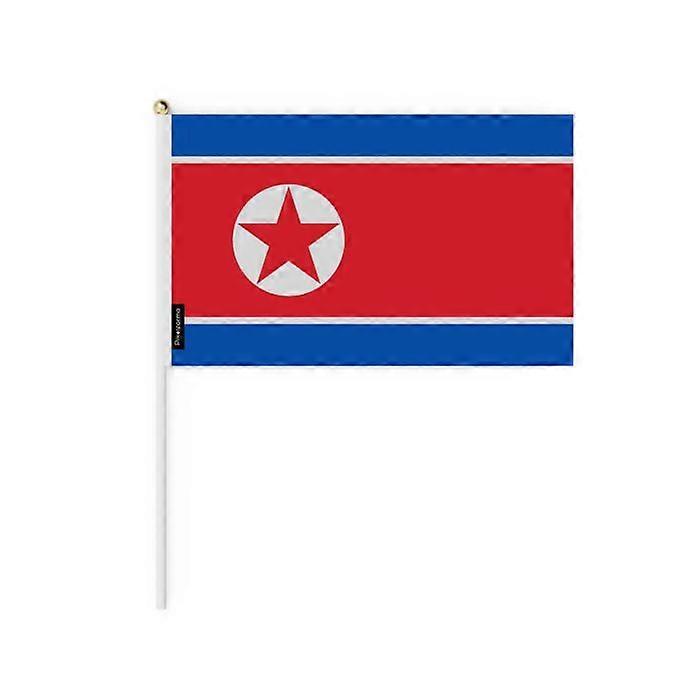 Mini Flag of North Korea – 14 x 21 cm – Handheld – Polyester – 1 piece