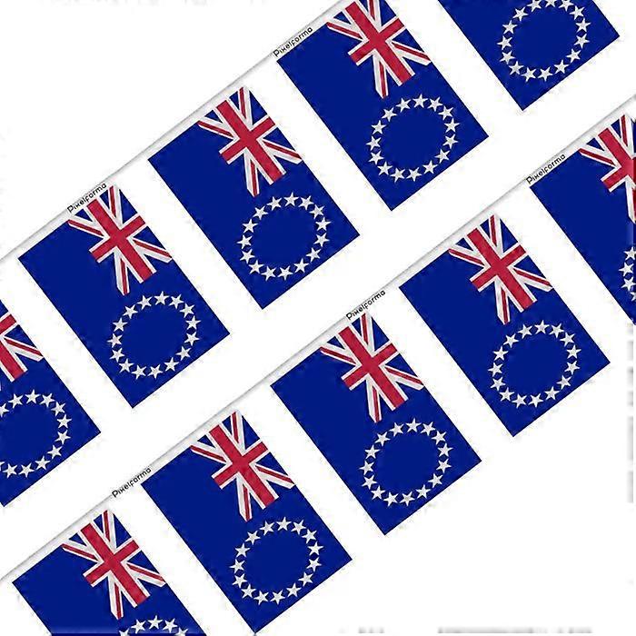Bunting – Flag of the Cook Islands – 14 x 21 cm – Polyester – To hang – 50 pieces