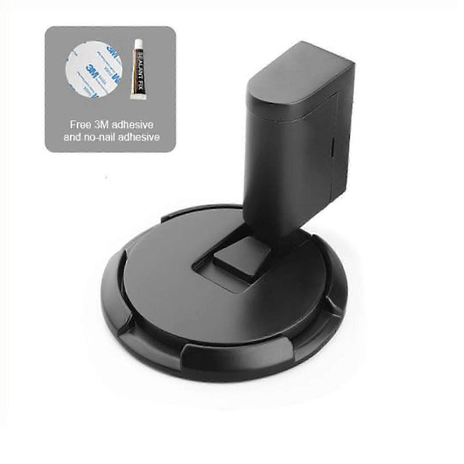 Black Silent Mechanical Floor Door Stop, No-Punch Design