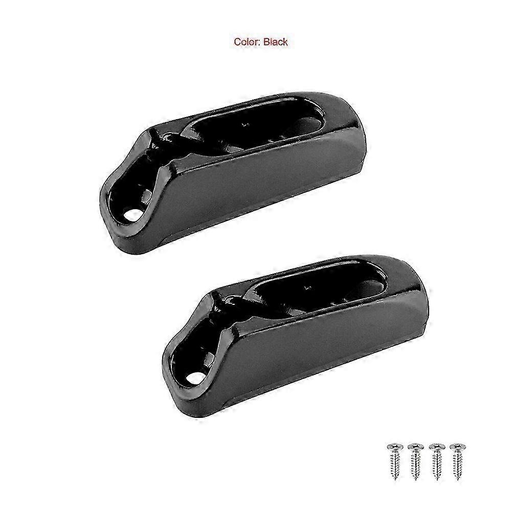 2Pcs Boat Black Nylon Self-Lock Rope Clam Cleat Cord Lock For Marine Accessories For The Cord No More Than 4mm Screw Bolt 3mm
