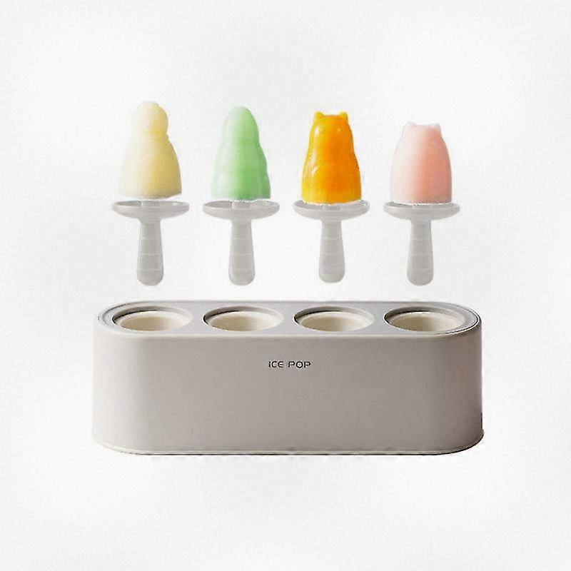 Silicone Ice Mold with Drip Protection, 4 Grid Popsicle Molds for Creating Delicious Frozen Treats
