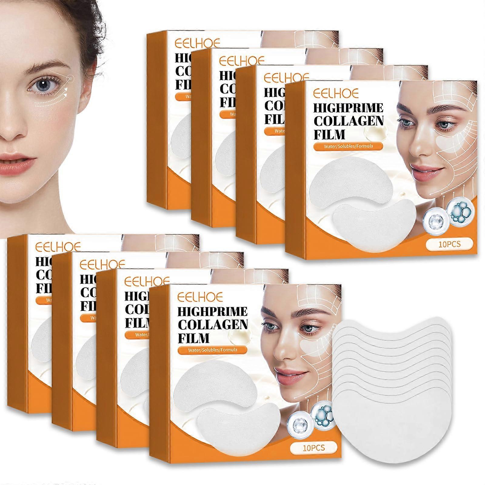 Nanofiber Collagen Face Revitalizer with Hydrating Eye Mask, 8 Boxes of 40 Pairs Korean Soluble Collagen Film