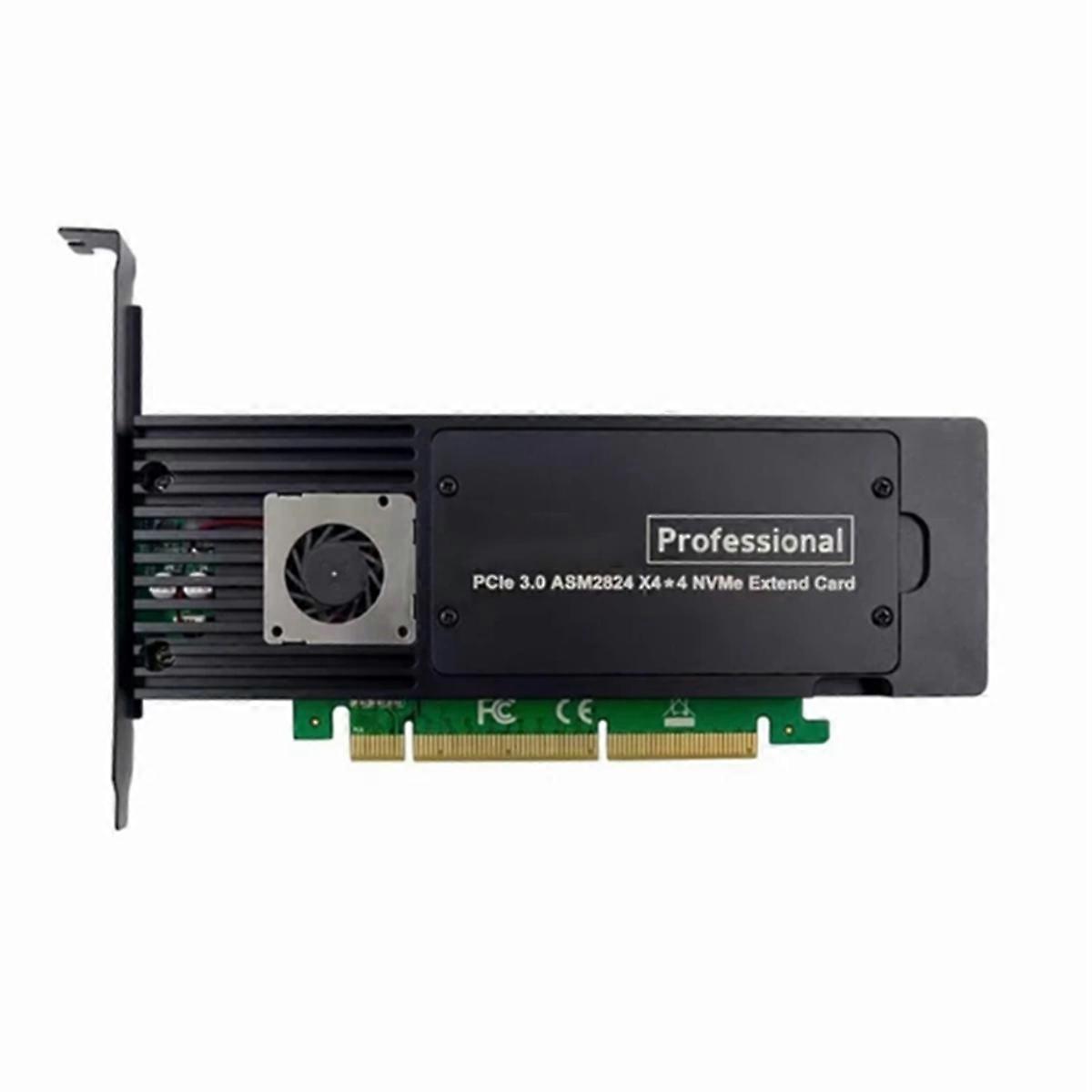4 Ports ASM2824 PCI-E X16 Adapter Card 4-Channel NVME SSD Conversion Card Industrial Server Storage