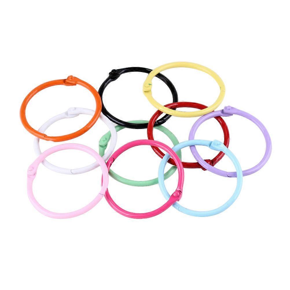 24pcs Colorful Metal Binder Rings Keychain Clips for DIY Crafts Scrapbooking Photo Paper Organization Easy to Use Assorted Colors