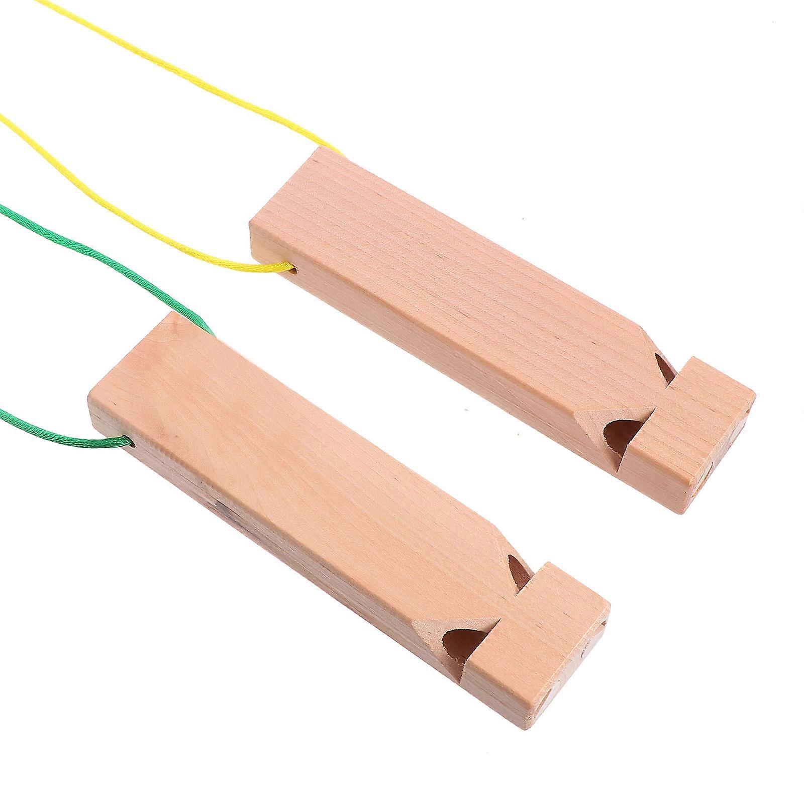 Wooden Train Whistle Musical Instrument 2pcs Fun Party Noisemaker with Realistic Locomotive Sounds for Birthdays and Holidays
