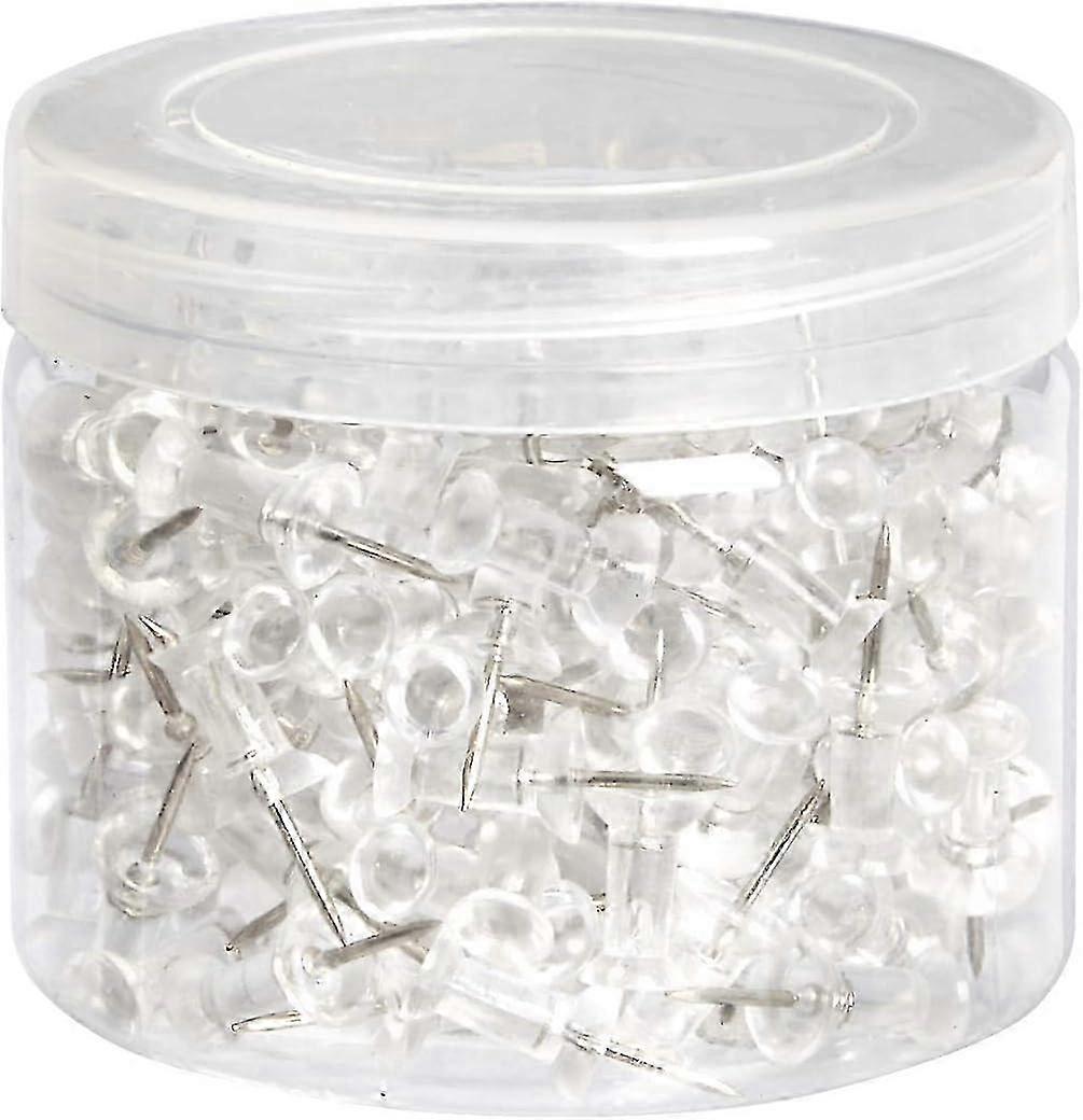 Tryckstift Plasthuvud Transparent stålspets, 200-pack