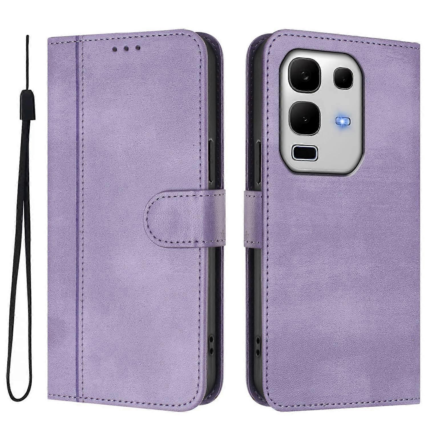 For Infinix Note 50s 5G Cases Wallet Stand Retro Texture Leather Phone Cover with Lanyard - Light Pu