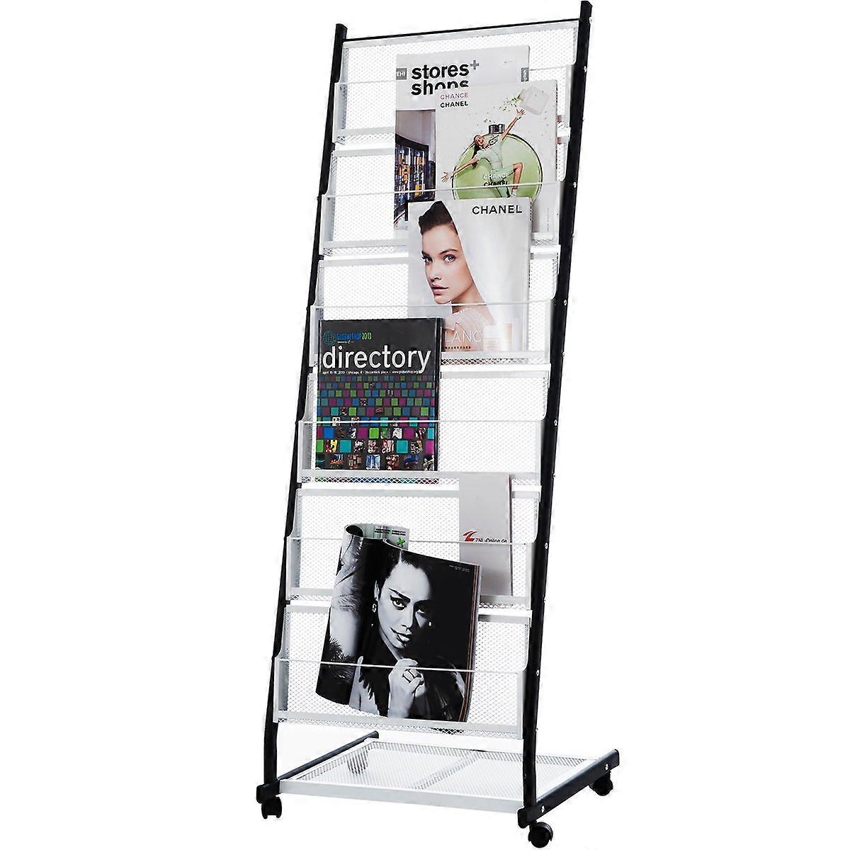 Magazine Shelves A4 Brochure Stand Base Iron Leaflet Holder Bookcase