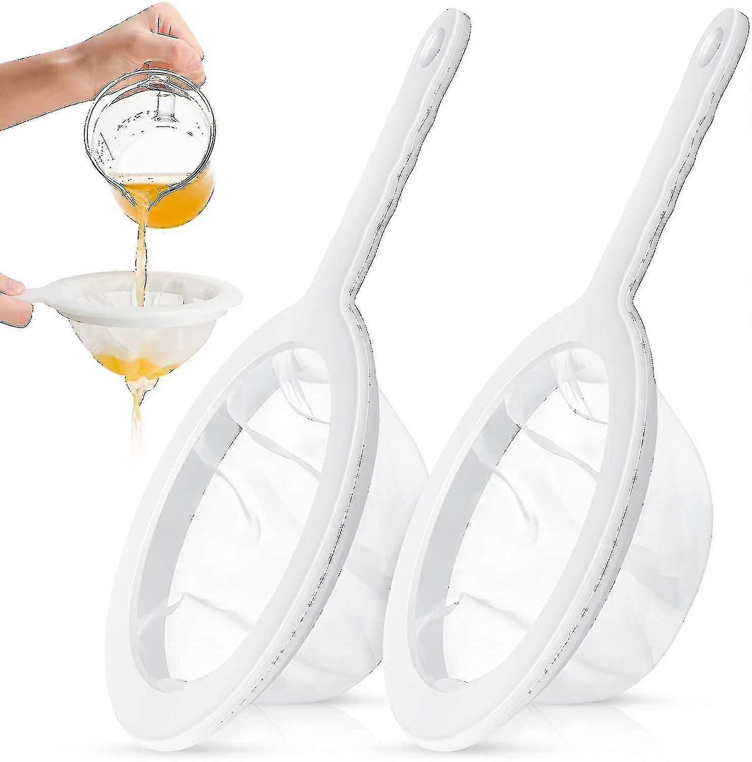 2025 2 Pcs Fine Mesh Strainer Nylon Food Yogurt Mesh Sieve Plastic Mesh Colander