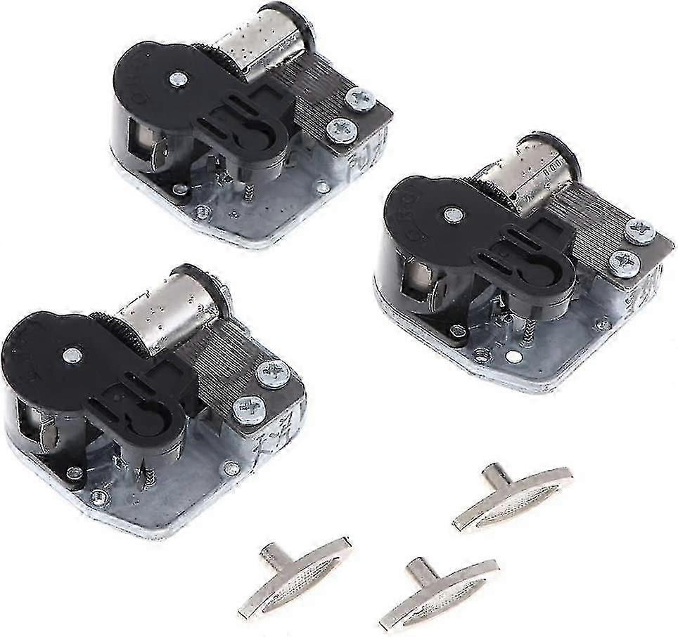 3 Pack Wind Up Music Box Movement Mechanism - Ya