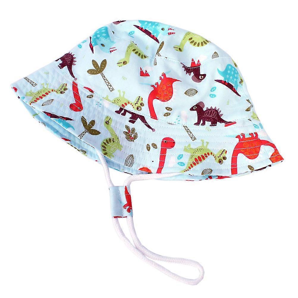 Kids Sun Cap Dinosaur Pattern Cotton Hat for Children Sun Protection Simple Style 54cm 1Pcs