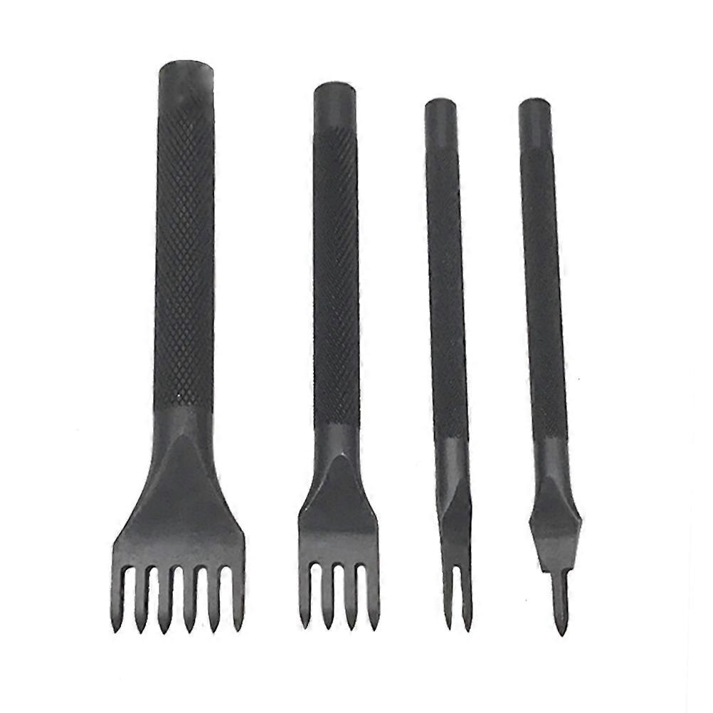 Leatherworking Tool Set Perforating Hand Tools 4Pcs 3mm For Craft Enthusiasts Black