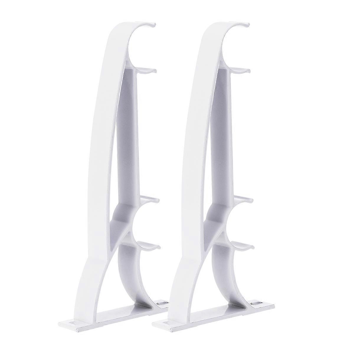 Double Curtain Drapery Rod Bracket Galvanized Iron Easy to Install Home Decoration 2Pcs