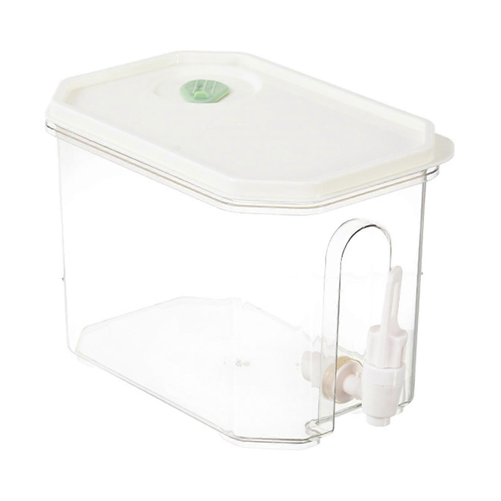 Beverage Dispenser with Tap Leak Proof Plastic Cold Drink Container with Spigot Large Capacity Pitcher for Refrigerator White