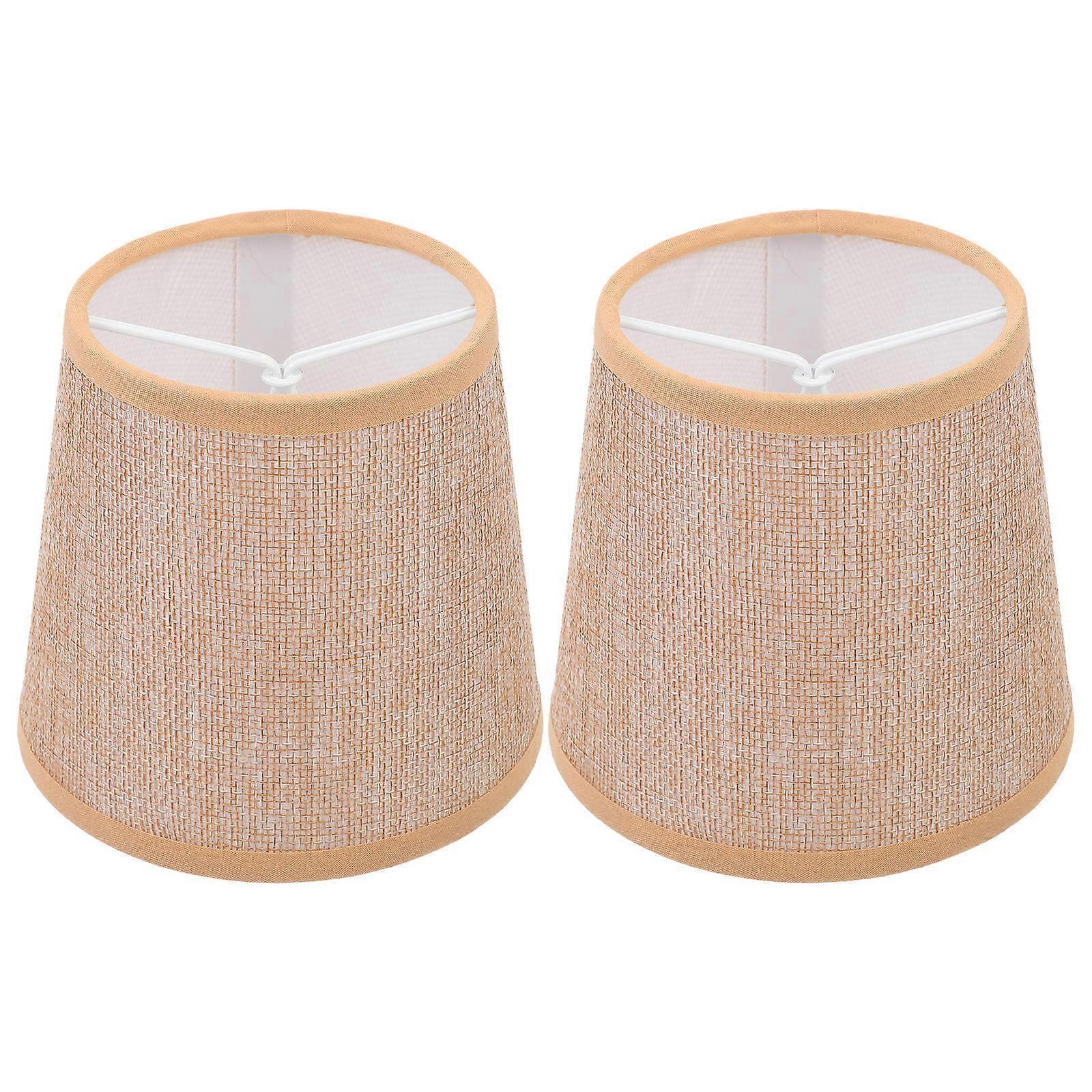 2pcs Lamp Shade for Table & Floor Lamps Simple Style Cloth & Iron Desk Cover, Easy Installation Replacement for Bedroom & Living Room Lighting