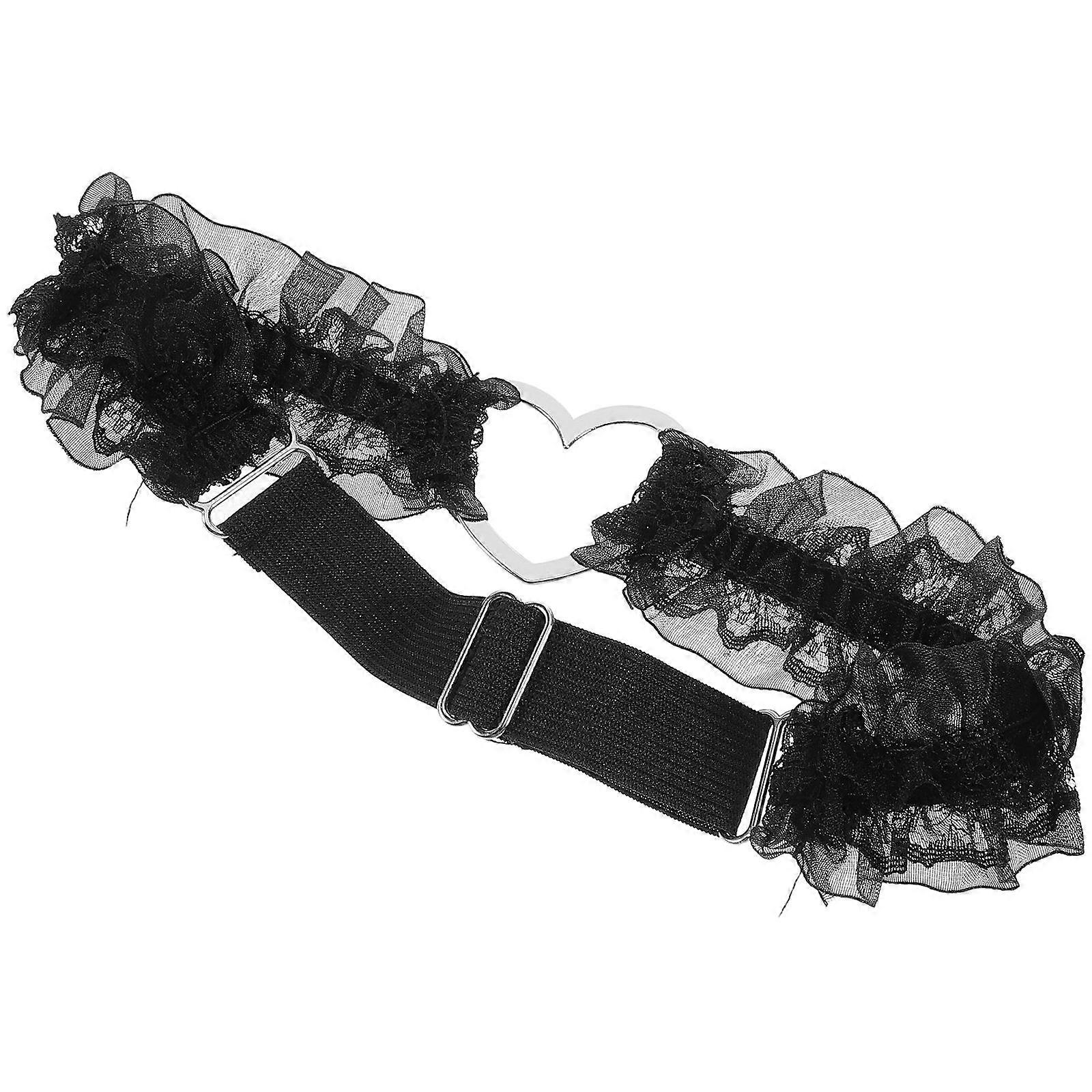 Garters For Women Lace Leg Garter Elegant Style Wedding Parties Dates Round Shape Black 1Pcs