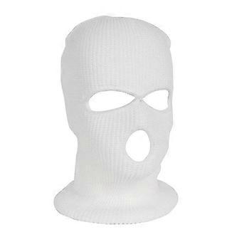 Full Face Protection Thermal Ski Mask with Windproof Knitted Hat, White, One Size