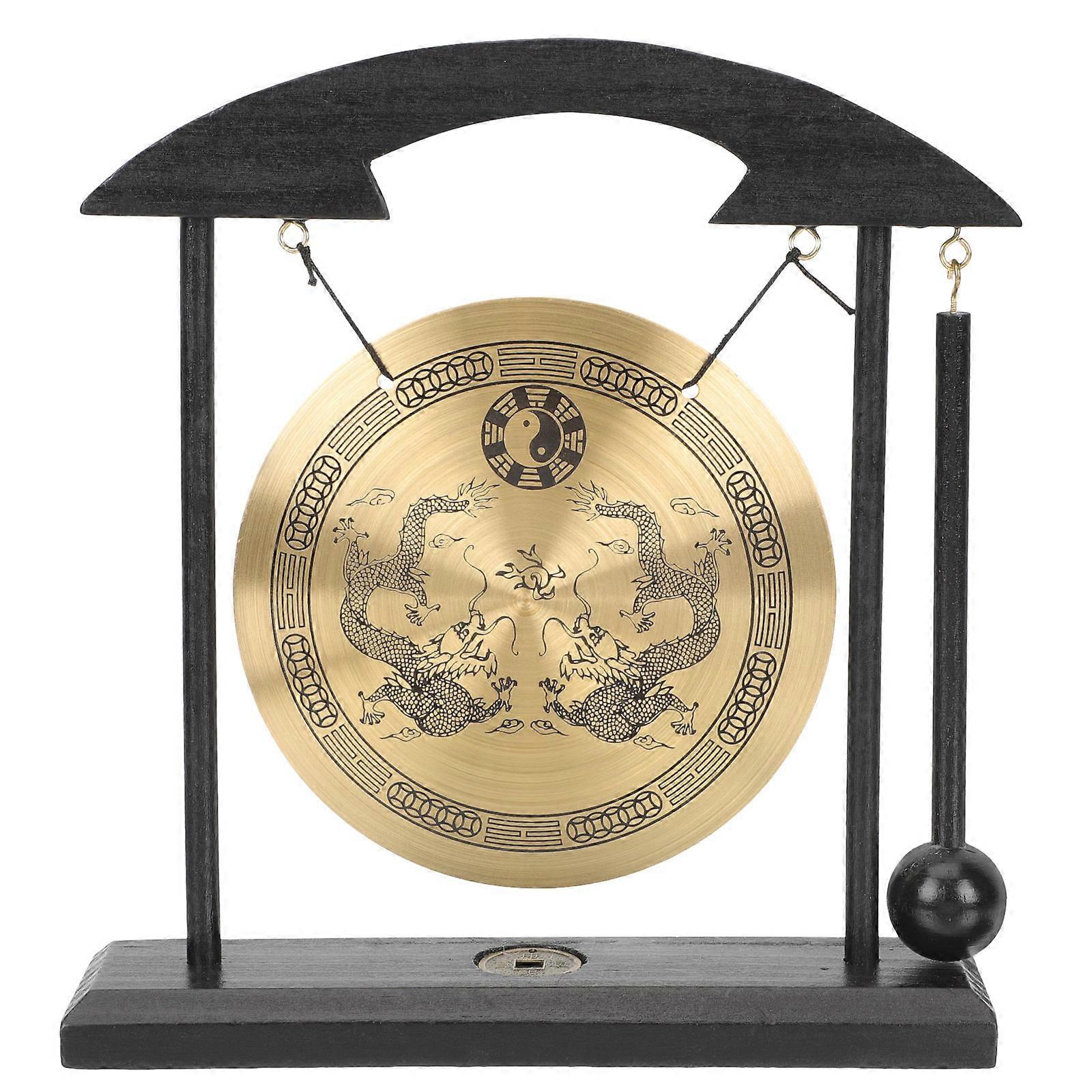 Vintage Copper Zodiac Gong Ornament – Decor Craftsmanship for Tabletop Decoration