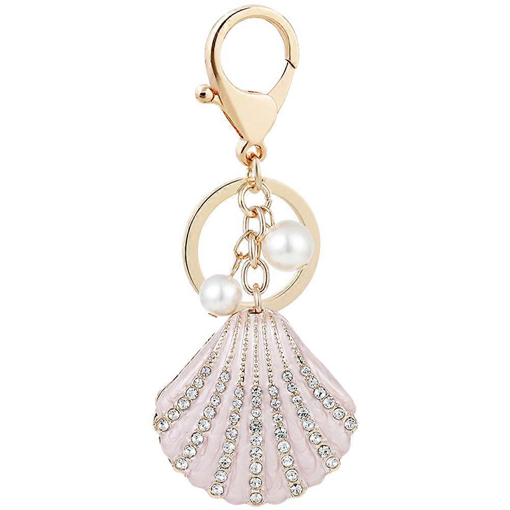 オーシャンテーマキーホルダーパールシェルキーホルダーファッションアクセサリーキー紛失防止1セット
