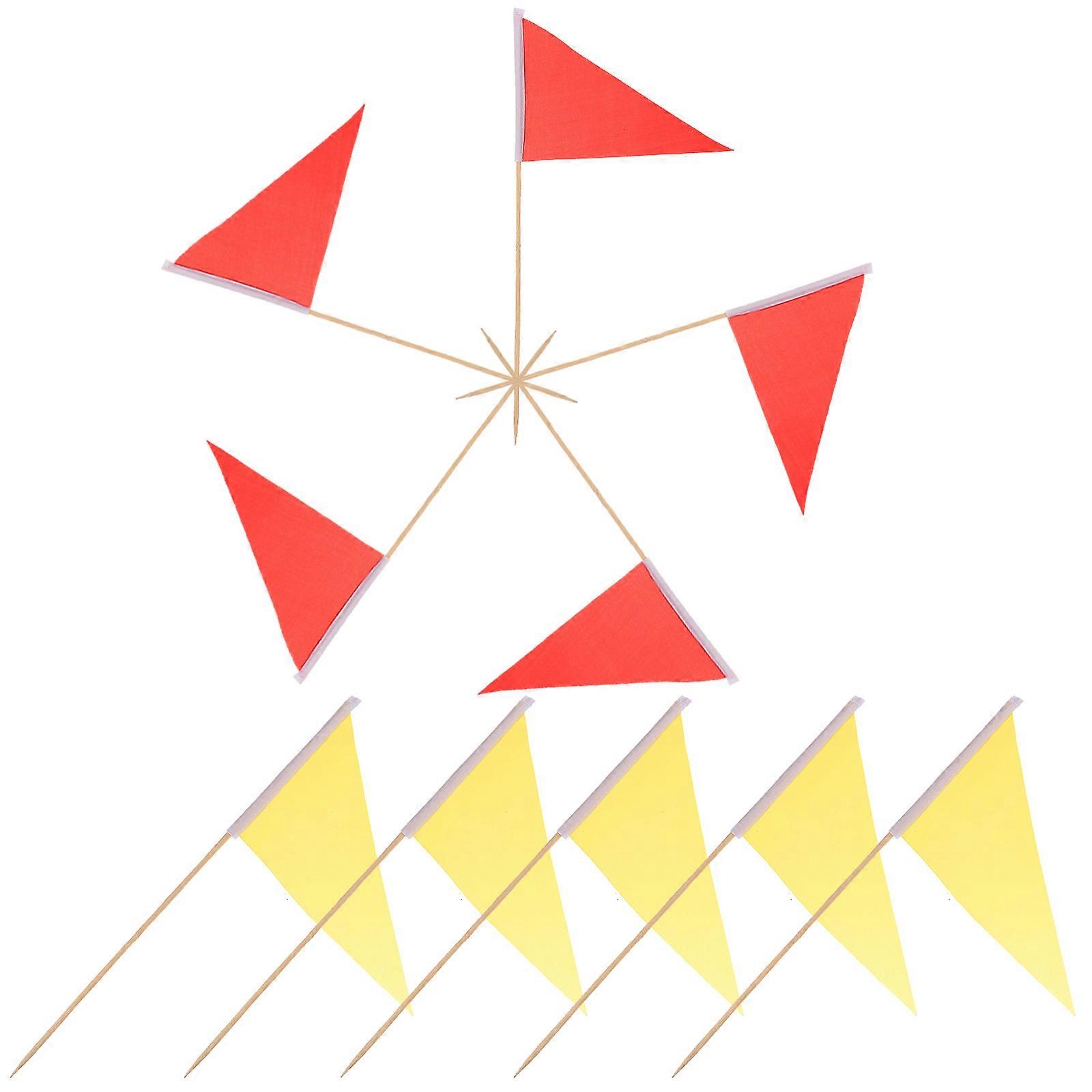 Lawn Flags Markers Wire Flag Camping Tent Fixing Red 10Pcs