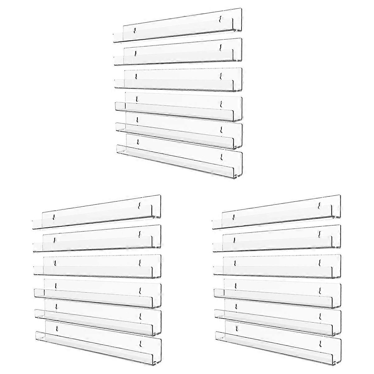 Acrylic Clear Floating Bookshelf, Wall Mounted Bookshelf,Modern Picture Display Toy Organizer Record