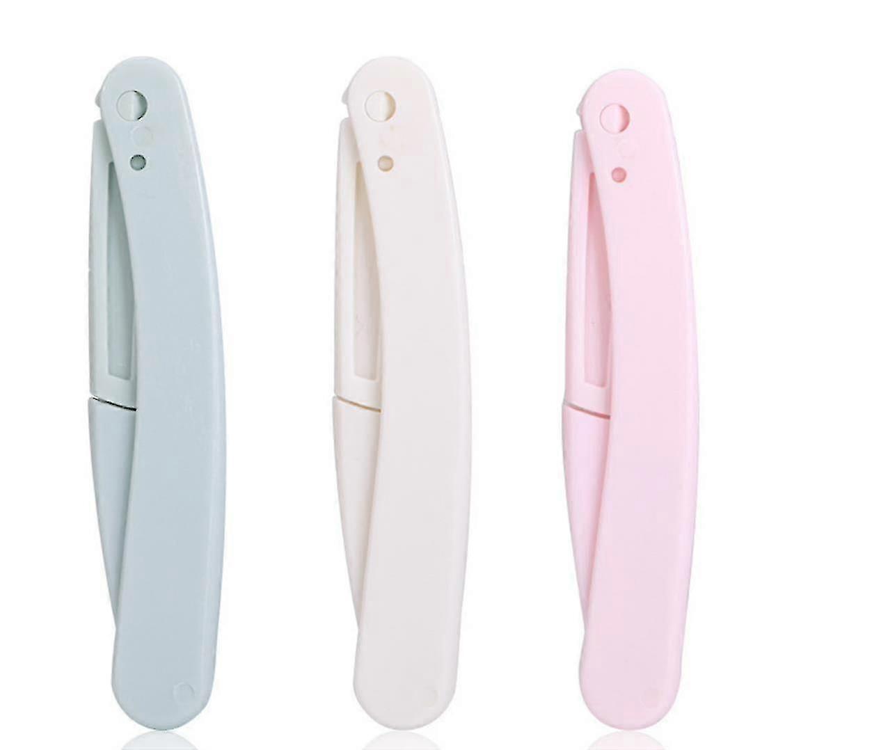 Eyebrow Razorfoldable Eyebrow Trimming Knives, Face Shaver, Unisex Multi-dermaplaning Blades For Facepurpose Razor(15pcs, White+pink+blue)