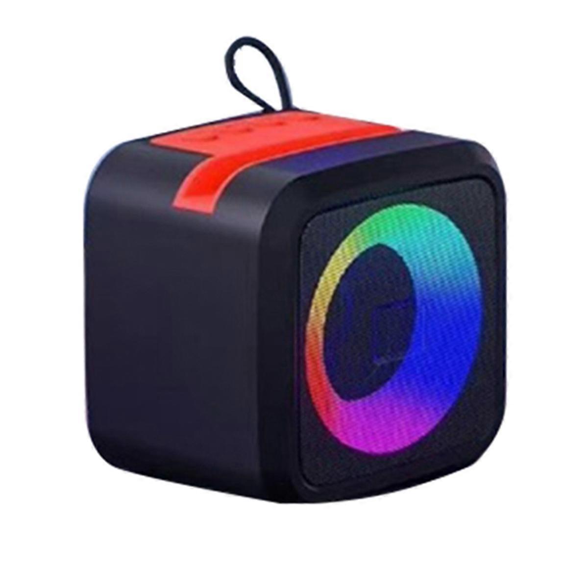 LED RGB Light Portable Wireless Bluetooth Speaker Support TF Black