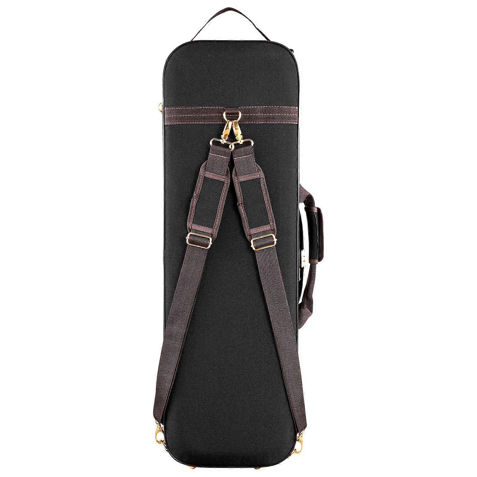 4/4 Full Size Violin Case, Built-in Hygrometer, Plush Lining, Shoulder Straps, Anti-Scratch, Professional Oblong Shape, Black