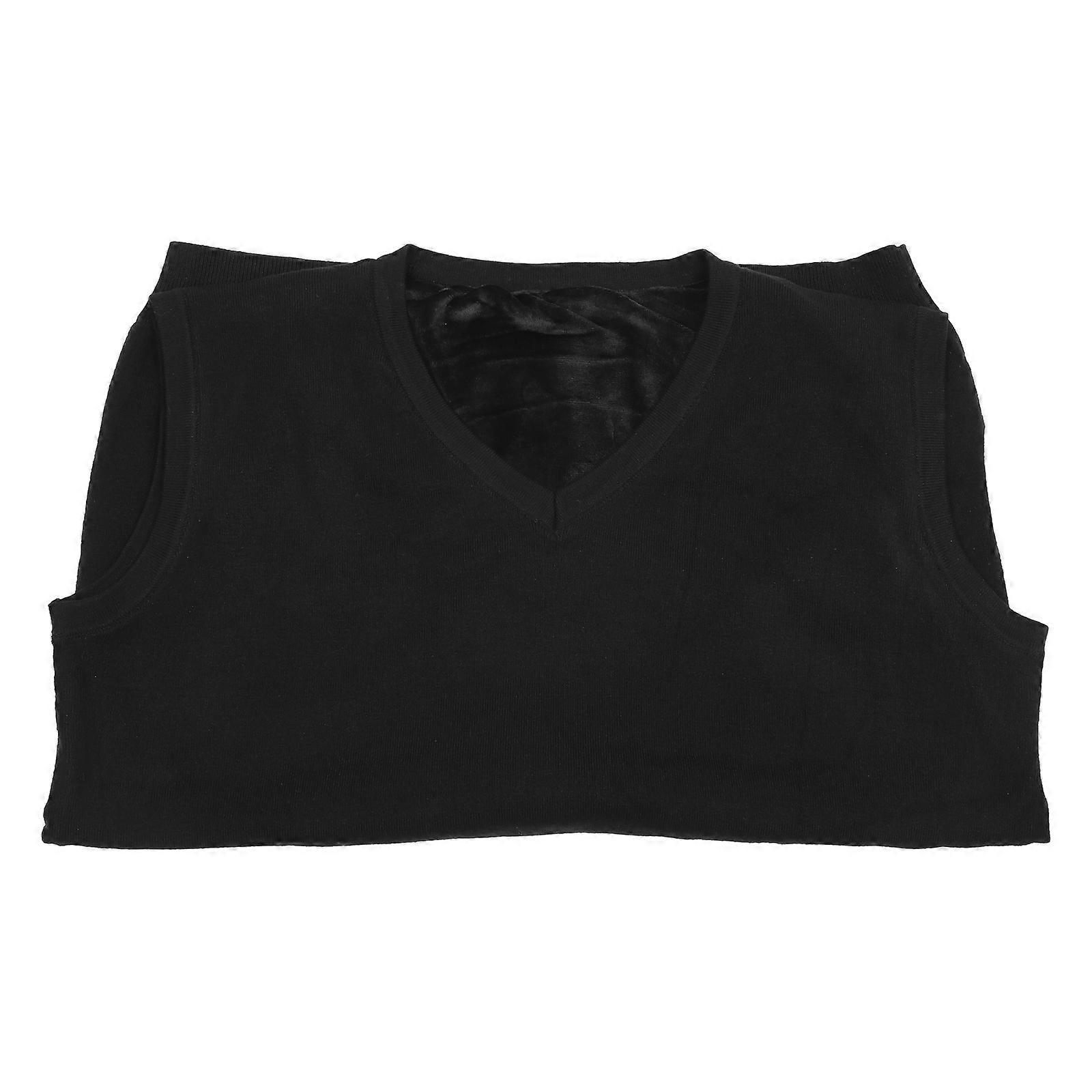 Mens Heated Vests Outerwear V-Neck Blouse Usb Charging Heating Cold-Proof Black L 1Pack