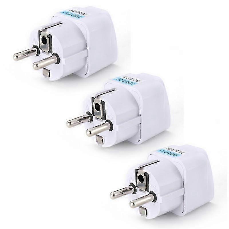 3X EU Plug Adapter DE To EU Plug Adapter 10A 250V Universal Travel Adapter EU Socket