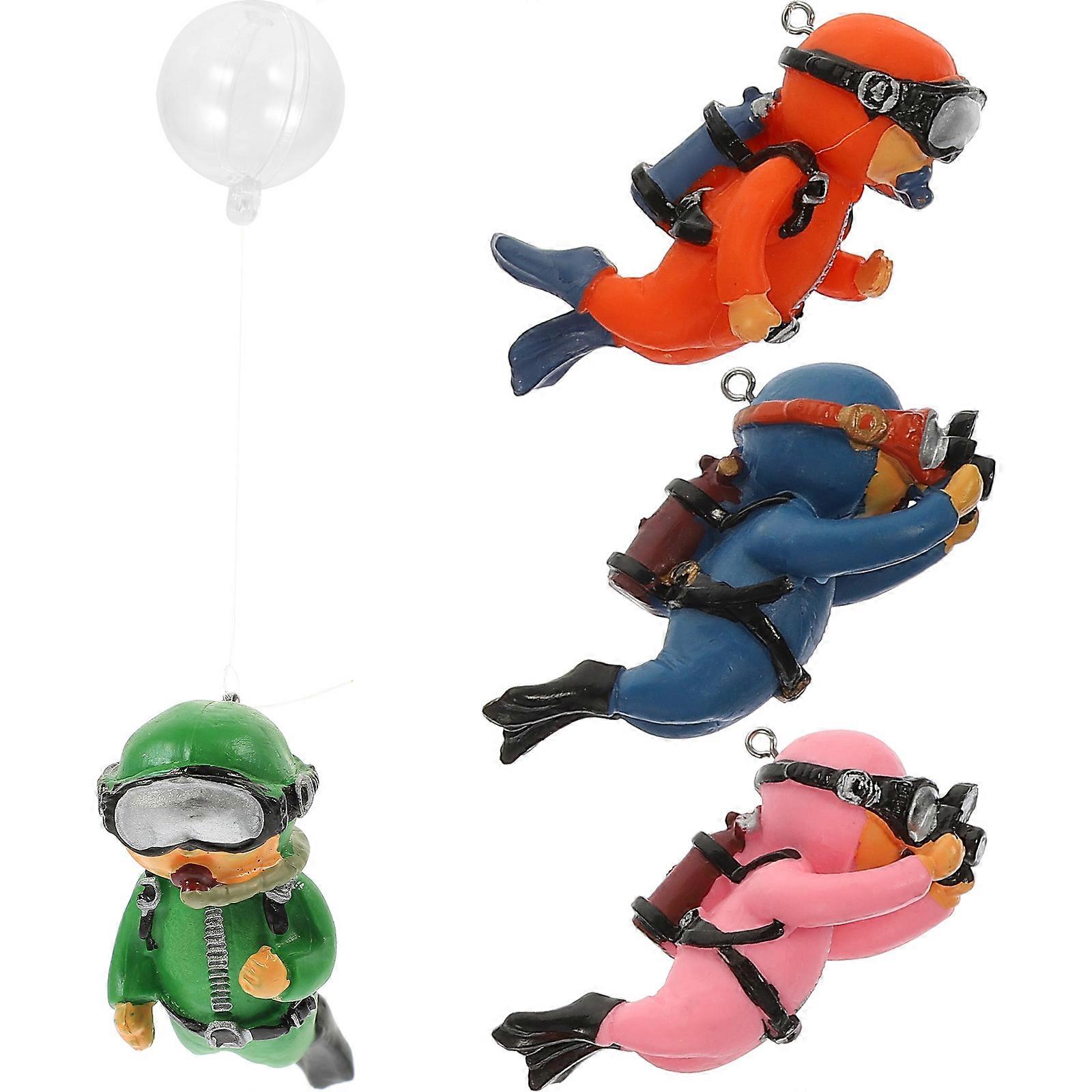 4pcs Floating Diver Ornaments for Fish Tank Decor – Stylish Lightweight Aquarium Accessories for Fish Lovers