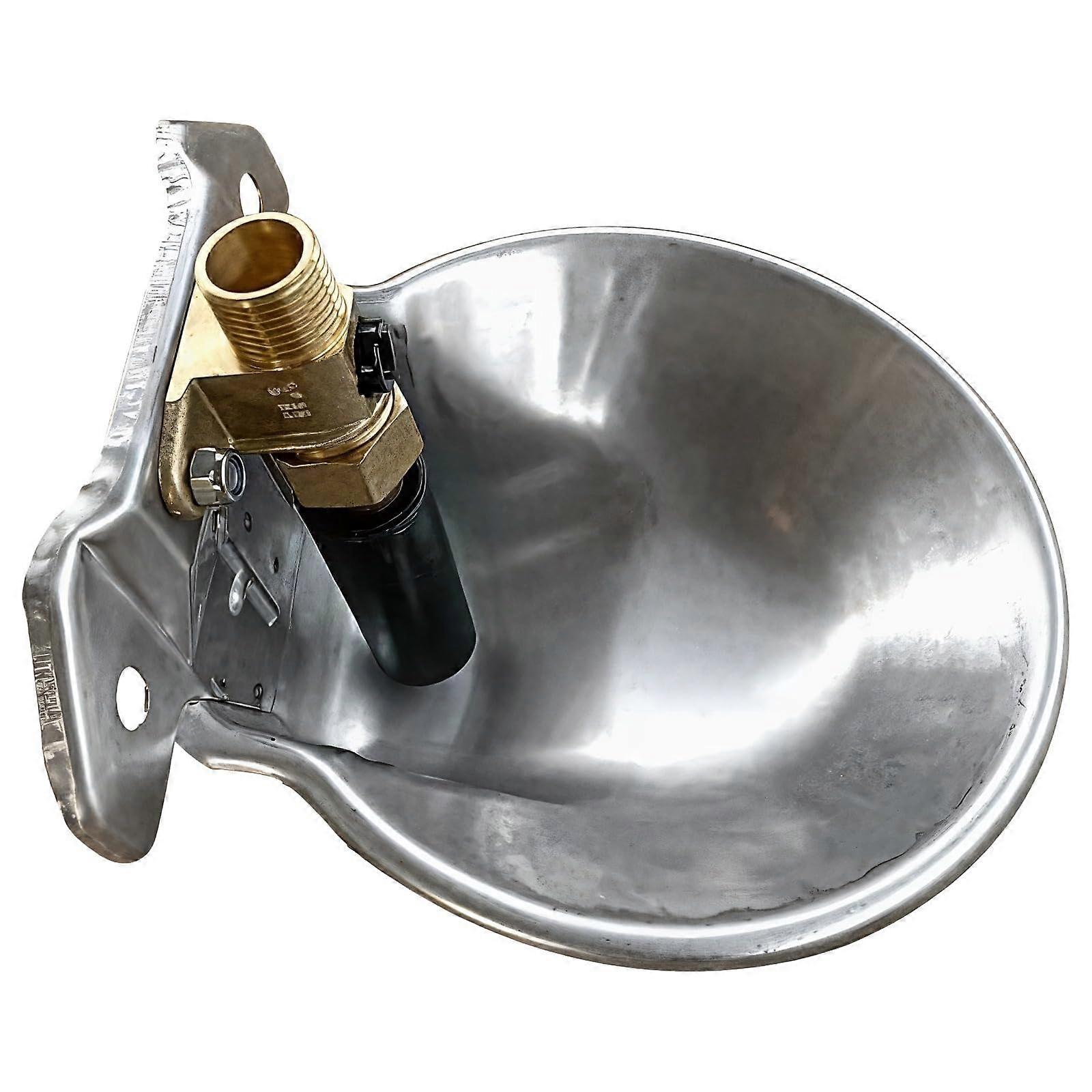Automatic Outdoor Water Bowl, Stainless Steel Watering Container with Brass Valve, Easy to Install Drinking Dispenser for Cows, Pigs, Horses, Sheep