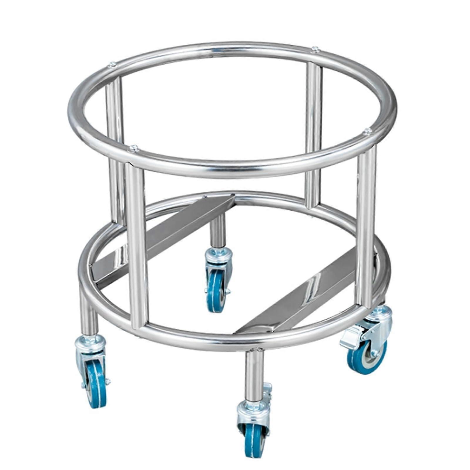 Rolling bucket with swivel casters, sturdy stainless steel pot rack, commercial for moving containers, milk bucket diameter 40cm