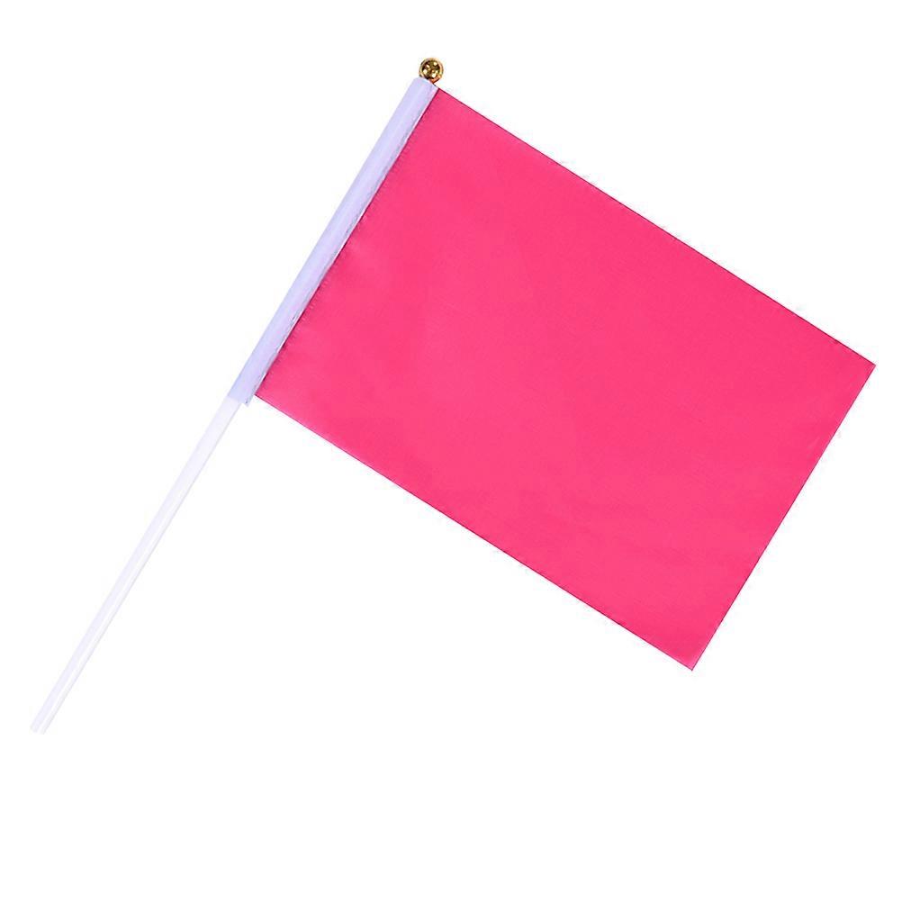 Durable Solid Color Handheld Square Flags 50Pcs Perfect For Event Decoration And Party Supplies In Rosy Color
